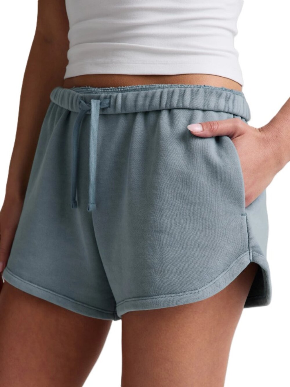 NWT Beyond Yoga Fade Out Mid-Rise Shorts BLUE Washed After Dark Navy Sweatpants